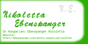 nikoletta ebenspanger business card